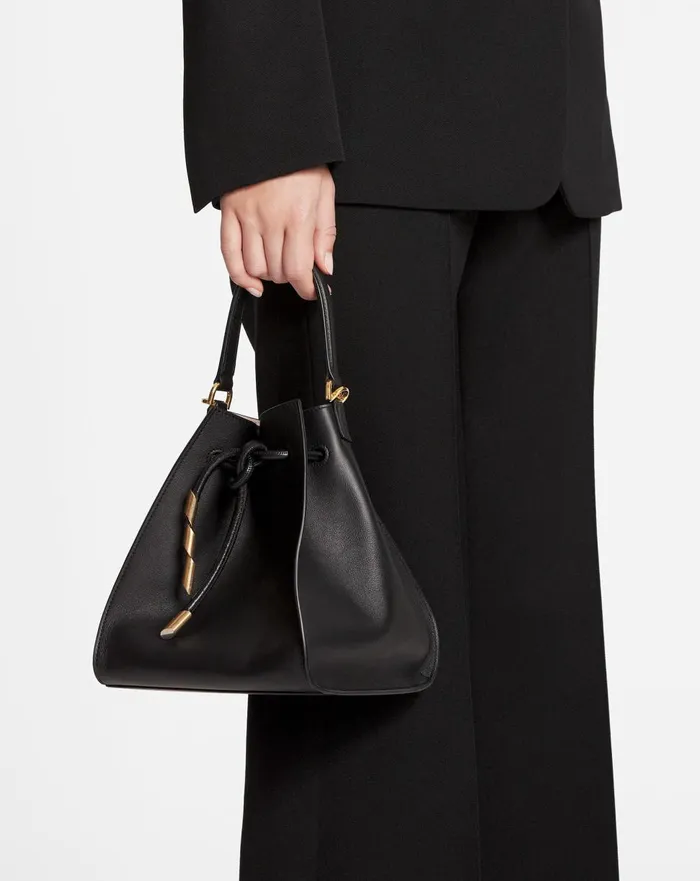 Small Leather Sequence By Lanvin Handbag Black Women Lanvin Crossbody Bags and Shoulder Bags