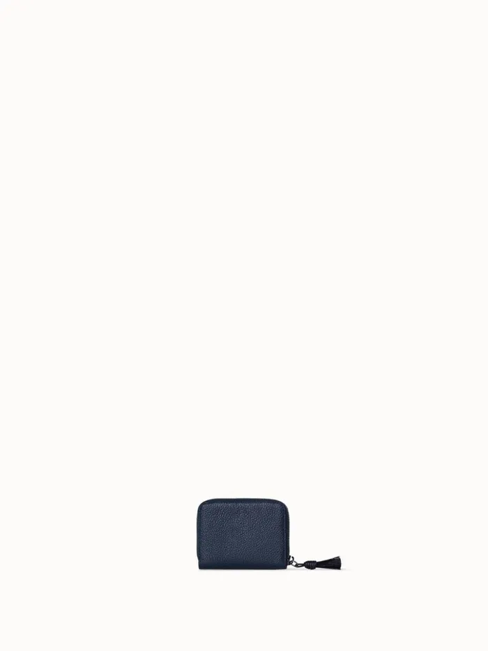 Small Zip Around Wallet In Leather Jeans Women Akris Wallets