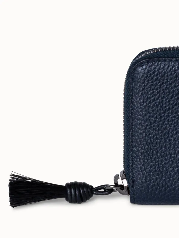 Small Zip Around Wallet In Leather Jeans Women Akris Wallets