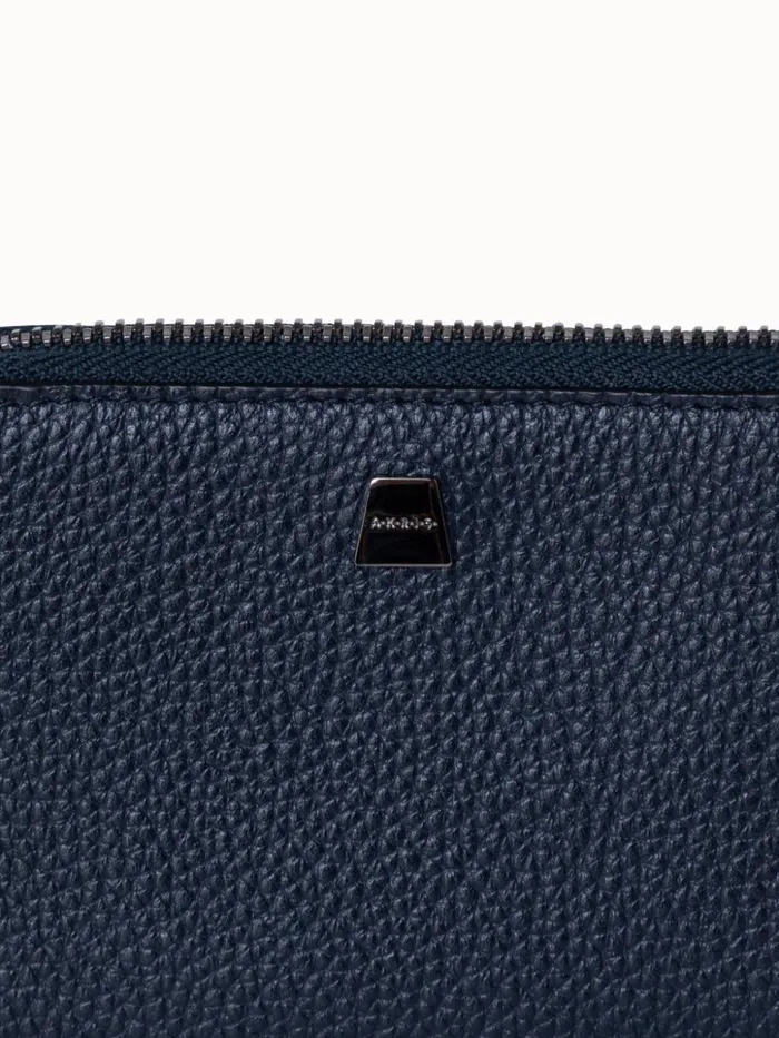 Small Zip Around Wallet In Leather Jeans Women Akris Wallets