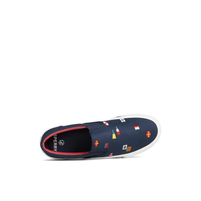 Sneakers Men Sperry Striper II Nautical Slip On Sneaker Navy