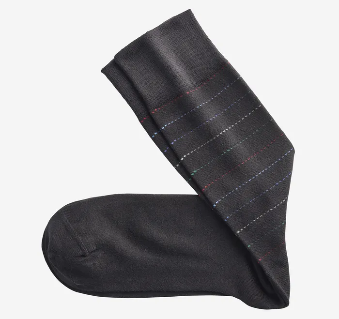 Socks Johnston and Murphy Men Striped Dress Socks Black Dotted Stripe