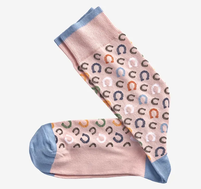 Socks Men Johnston and Murphy Novelty Socks Pink Horseshoe