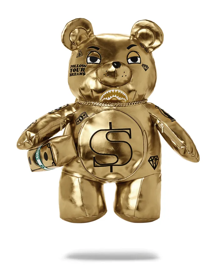 SPRAYGROUND Backpacks GOLD RUSH MONEYBEAR TEDDYBEAR BACKPACK 8211 Universal