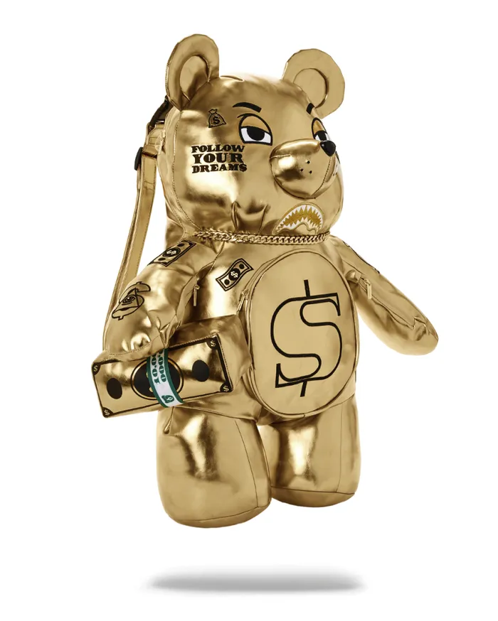 SPRAYGROUND Backpacks GOLD RUSH MONEYBEAR TEDDYBEAR BACKPACK 8211 Universal