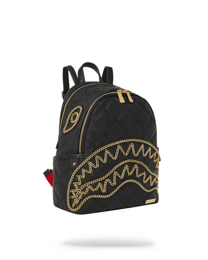 SPRAYGROUND Savages NOIR QUILT GOLD CHAIN SHARK SAVAGE BACKPACK 8211 Universal SPRAYGROUND Savages NOIR QUILT GOLD CHAIN SHARK SAVAGE BACKPACK 8211 Universal