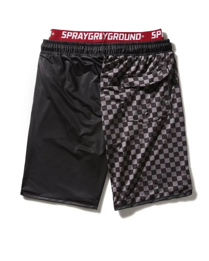 SPRAYGROUND Swimwear GREY CHECKERED SPLIT CORTO SWIM TRUNKS 8211 Universal