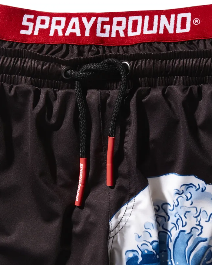SPRAYGROUND Swimwear KIDS JAPAN WAVE SWIM TRUNKS BLACK 8211 Universal SPRAYGROUND Swimwear KIDS JAPAN WAVE SWIM TRUNKS BLACK 8211 Universal