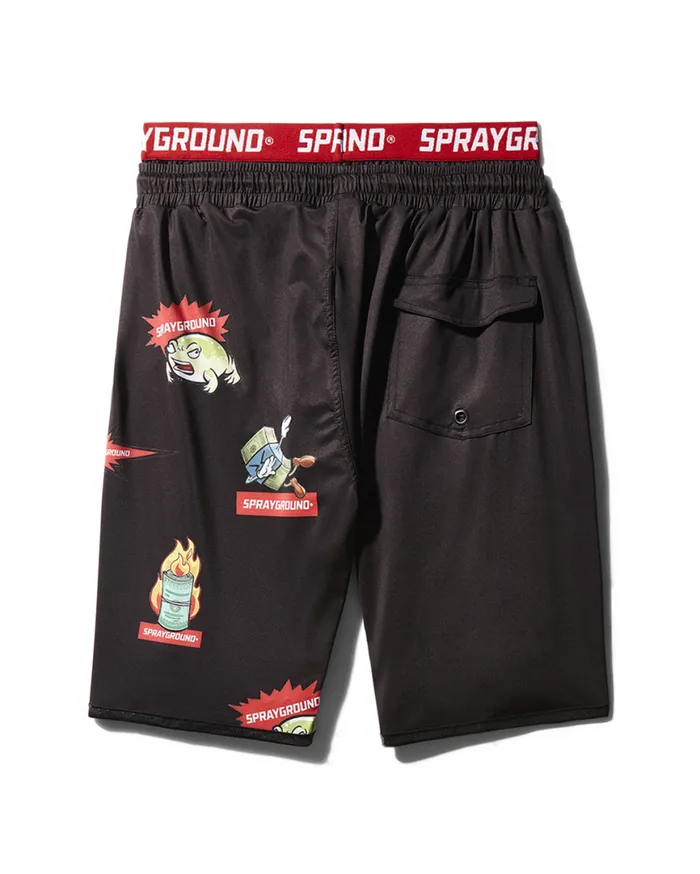 SPRAYGROUND Swimwear PATCH ALLIN CORTO SWIM TRUNKS BLACK 8211 Universal SPRAYGROUND Swimwear PATCH ALLIN CORTO SWIM TRUNKS BLACK 8211 Universal