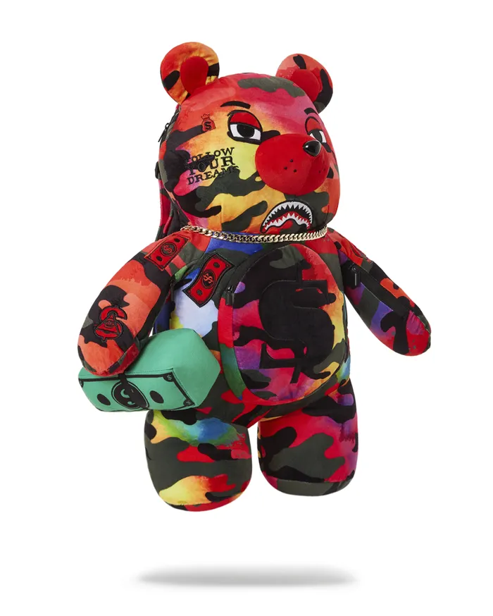 SPRAYGROUND Teddy Bear Backpacks CAMOBURST MONEYBEAR TEDDYBEAR BACKPACK 8211 Universal