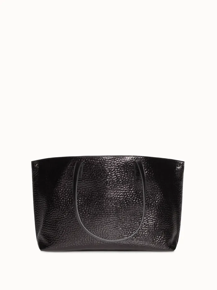SSmall Ai Shoulder Bag In Hammered Leather Black Metallic Women Akris Tote Bags