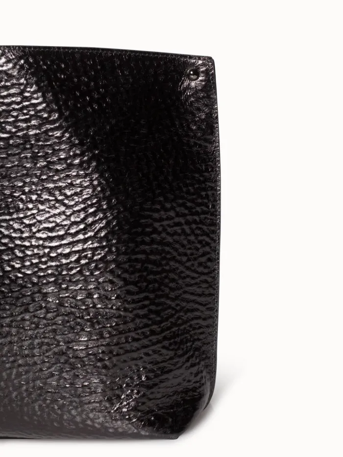SSmall Ai Shoulder Bag In Hammered Leather Black Metallic Women Akris Tote Bags