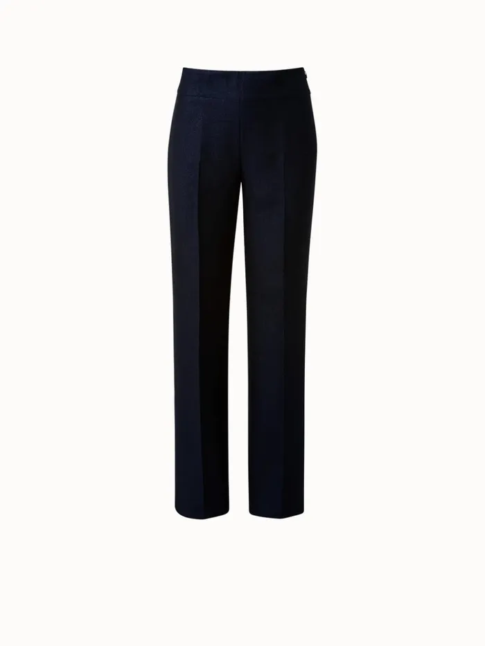 Straight Led Wool Lurex Pant Deep Blue Women Akris Pants