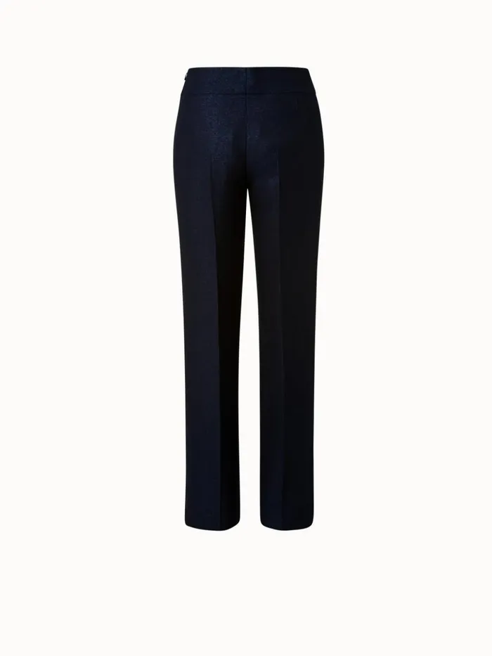 Straight Led Wool Lurex Pant Deep Blue Women Akris Pants