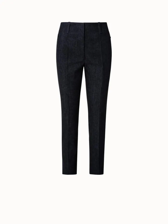 Stretch Denim Slim Pants Black Women Akris Pants