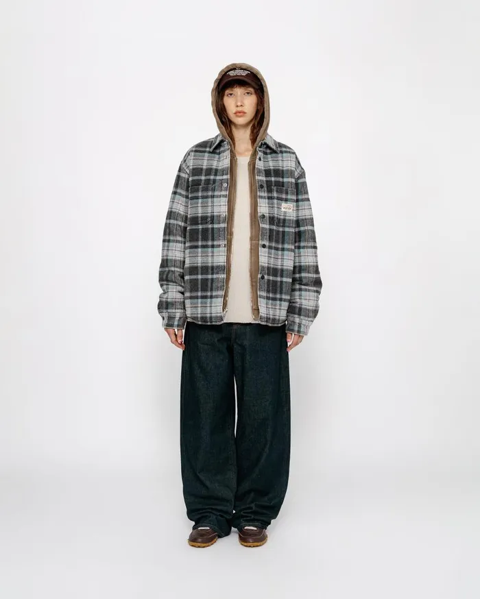 Stussy Outerwear HEAVY WASHED PLAID SHIRT 8211 MenWomen