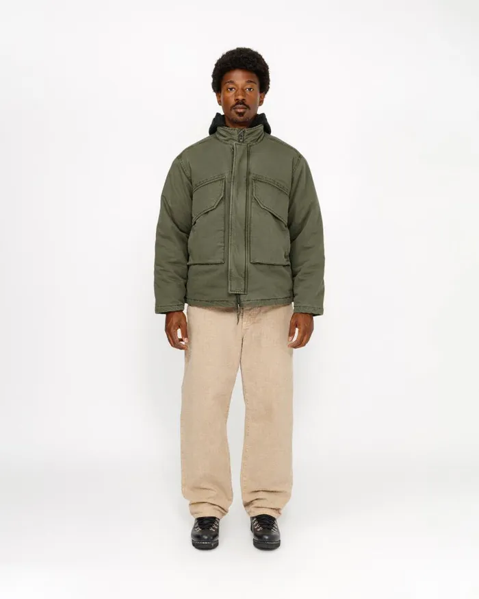 Stussy Pants BIG OL039 JEAN CANVAS NEEDLEPUNCH Khaki 8211 MenWomen