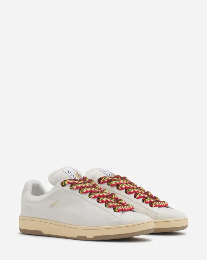 Suede Curb Lite Sneakers White Men Lanvin Curb Lite