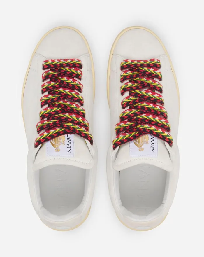 Suede Curb Lite Sneakers White Men Lanvin Curb Lite