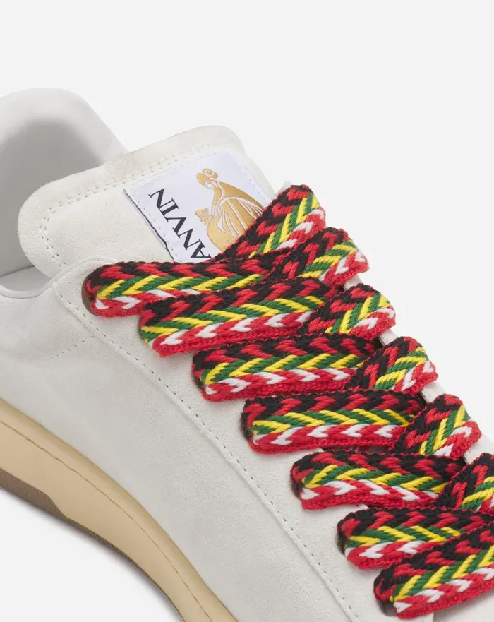 Suede Curb Lite Sneakers White Men Lanvin Curb Lite