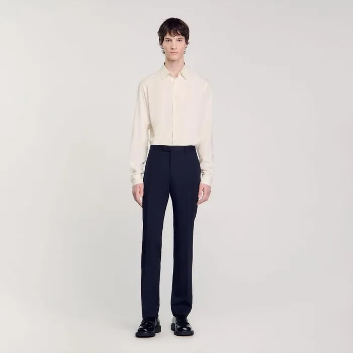 Suits and Blazers Men SANDRO Suit Trousers Navy Blue