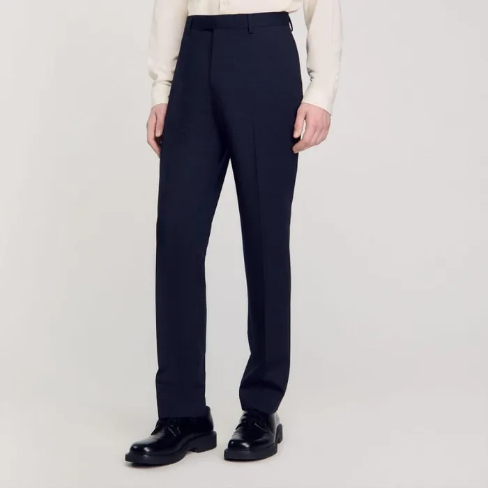 Suits and Blazers Men SANDRO Suit Trousers Navy Blue