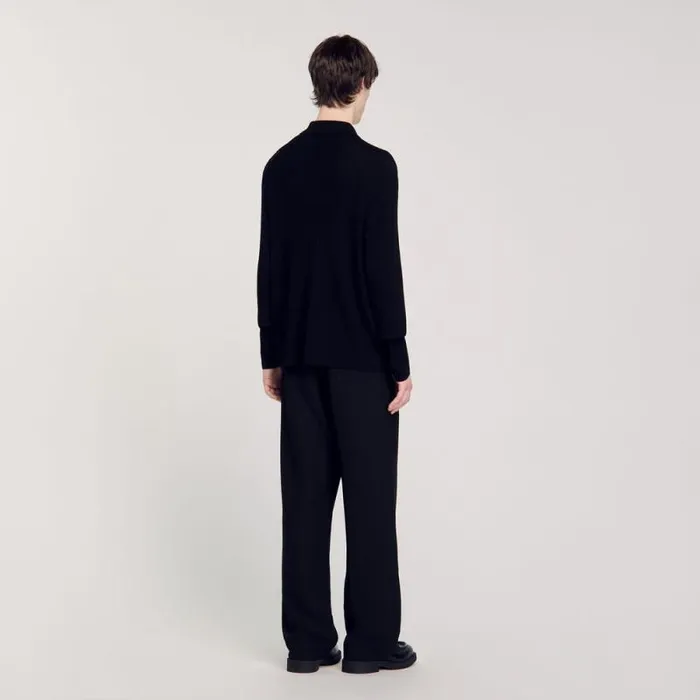 Sweaters and Cardigans Men SANDRO Knit Shirt Black