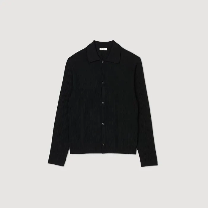 Sweaters and Cardigans Men SANDRO Knit Shirt Black