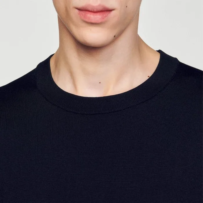 Sweaters and Cardigans Men SANDRO Knitted Tshirt Black