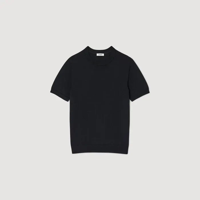 Sweaters and Cardigans Men SANDRO Knitted Tshirt Black