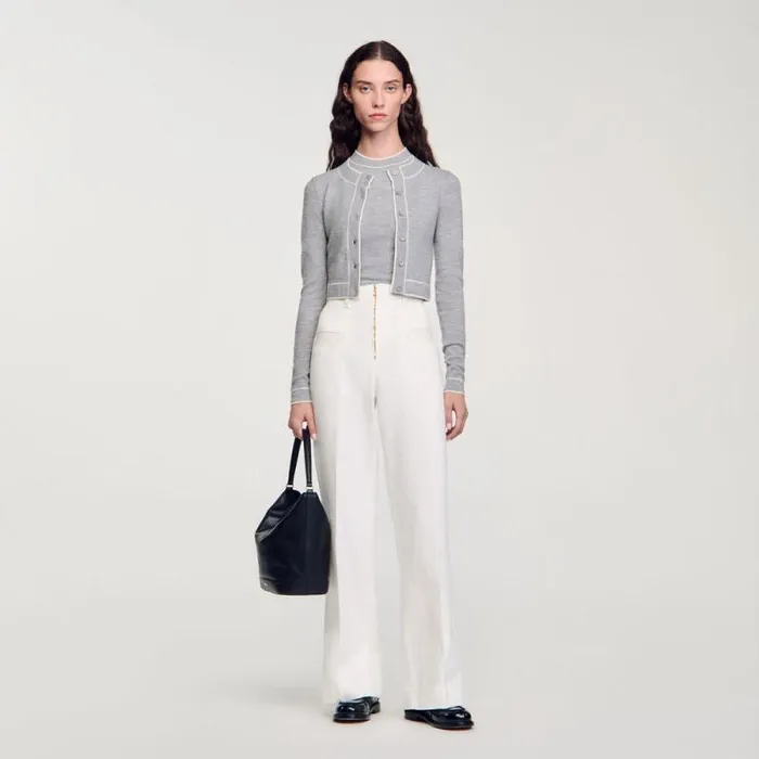 Sweaters and Cardigans Women SANDRO Cropped Cardigan Grey