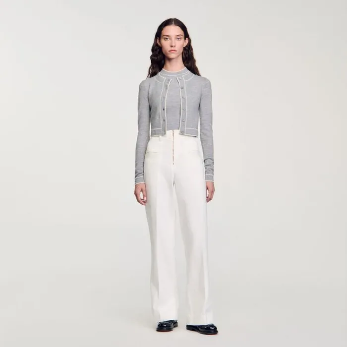 Sweaters and Cardigans Women SANDRO Cropped Cardigan Grey