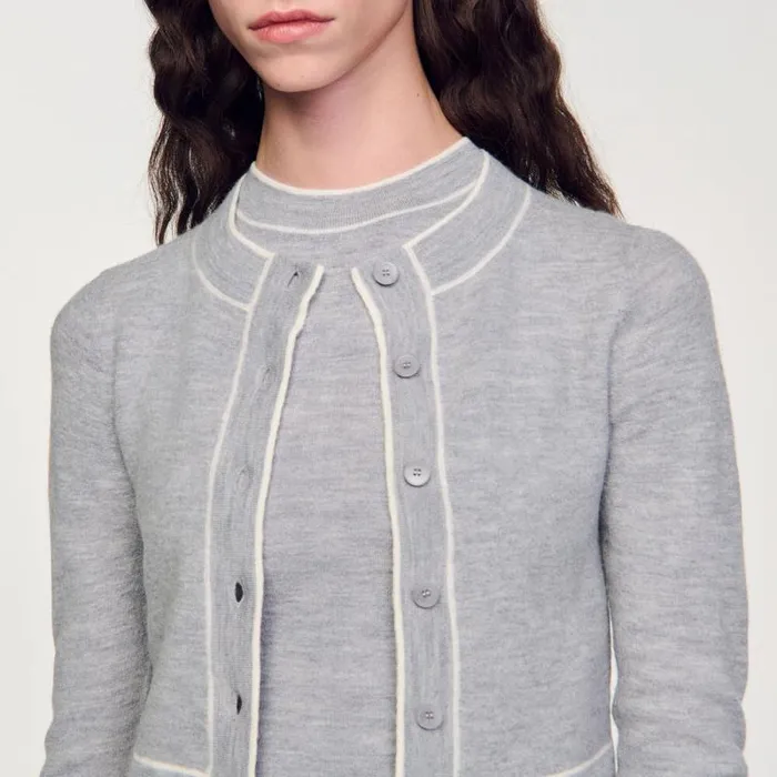 Sweaters and Cardigans Women SANDRO Cropped Cardigan Grey