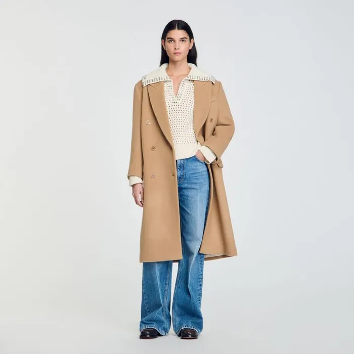 Sweaters and Cardigans Women SANDRO SailorNeck Wool Sweater Ecru