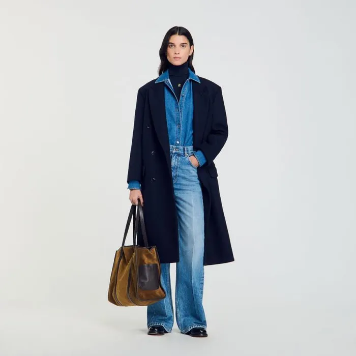 Sweaters and Cardigans Women SANDRO Turtleneck Sweater Navy Blue