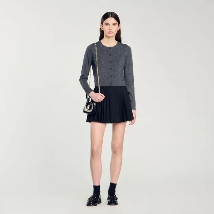 Sweaters and Cardigans Women SANDRO Wool And Cashmere Cardigan Dark Grey