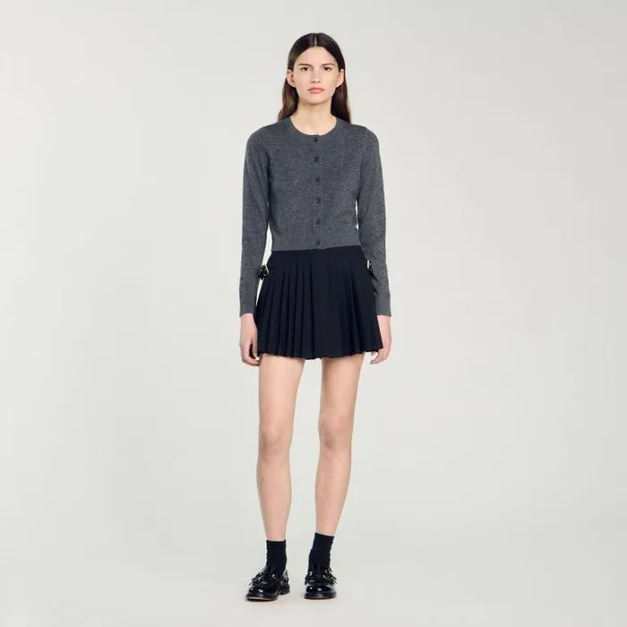 Sweaters and Cardigans Women SANDRO Wool And Cashmere Cardigan Dark Grey