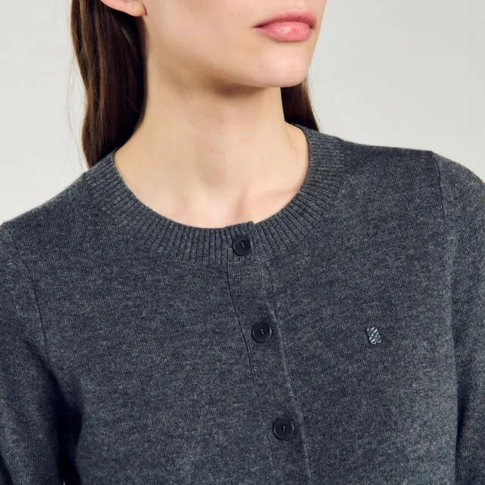 Sweaters and Cardigans Women SANDRO Wool And Cashmere Cardigan Dark Grey