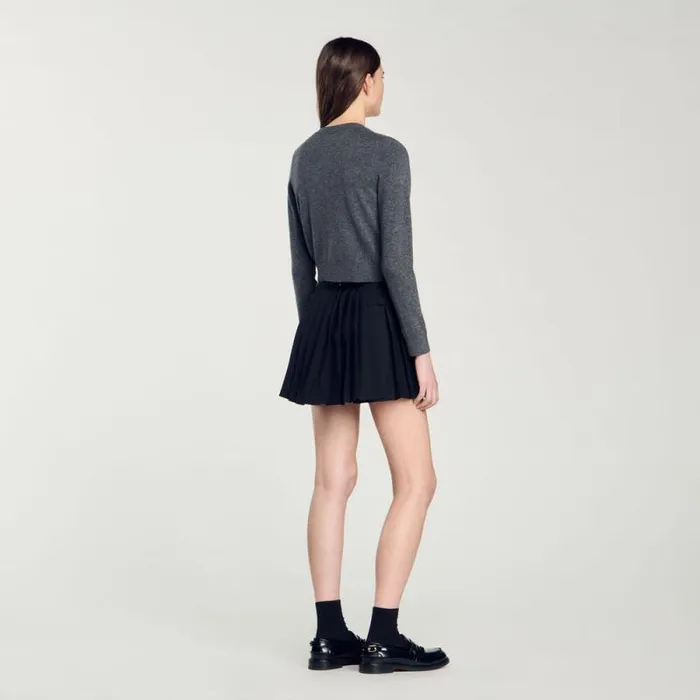 Sweaters and Cardigans Women SANDRO Wool And Cashmere Cardigan Dark Grey
