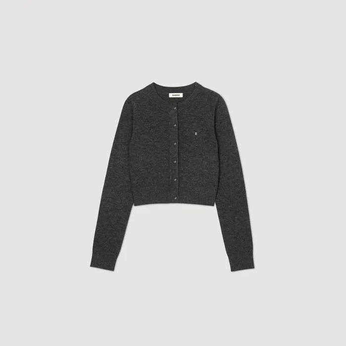 Sweaters and Cardigans Women SANDRO Wool And Cashmere Cardigan Dark Grey