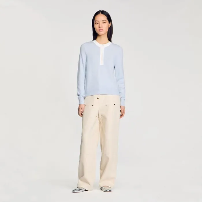 Sweaters and Cardigans Women SANDRO Wool And Cashmere Jumper Sky Blue