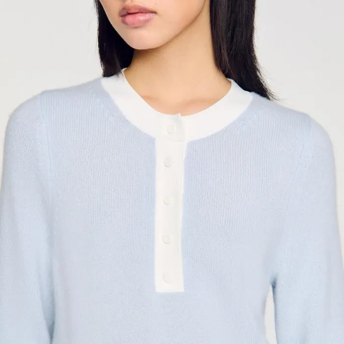 Sweaters and Cardigans Women SANDRO Wool And Cashmere Jumper Sky Blue