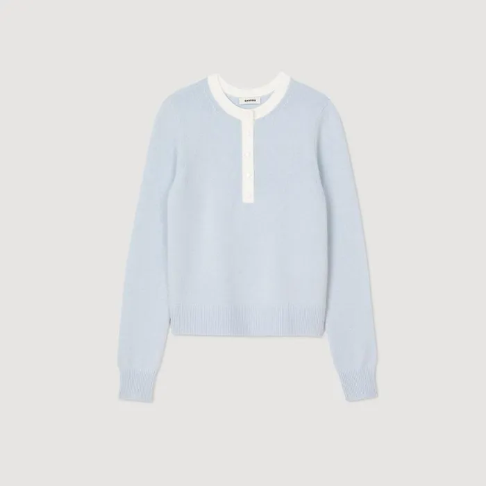 Sweaters and Cardigans Women SANDRO Wool And Cashmere Jumper Sky Blue