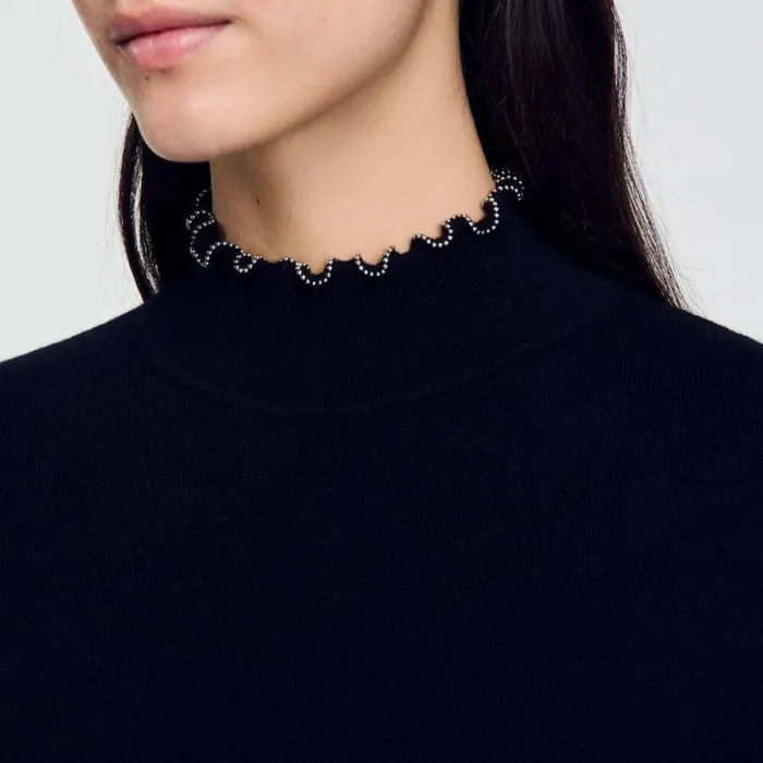 Sweaters and Cardigans Women SANDRO Wool And Cashmere Sweater Black