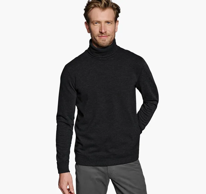 Sweaters and Knits Johnston and Murphy Men Knit Turtleneck Black