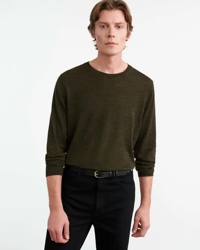 Sweaters Nili Lotan Men DAWSON SWEATER Forest Green
