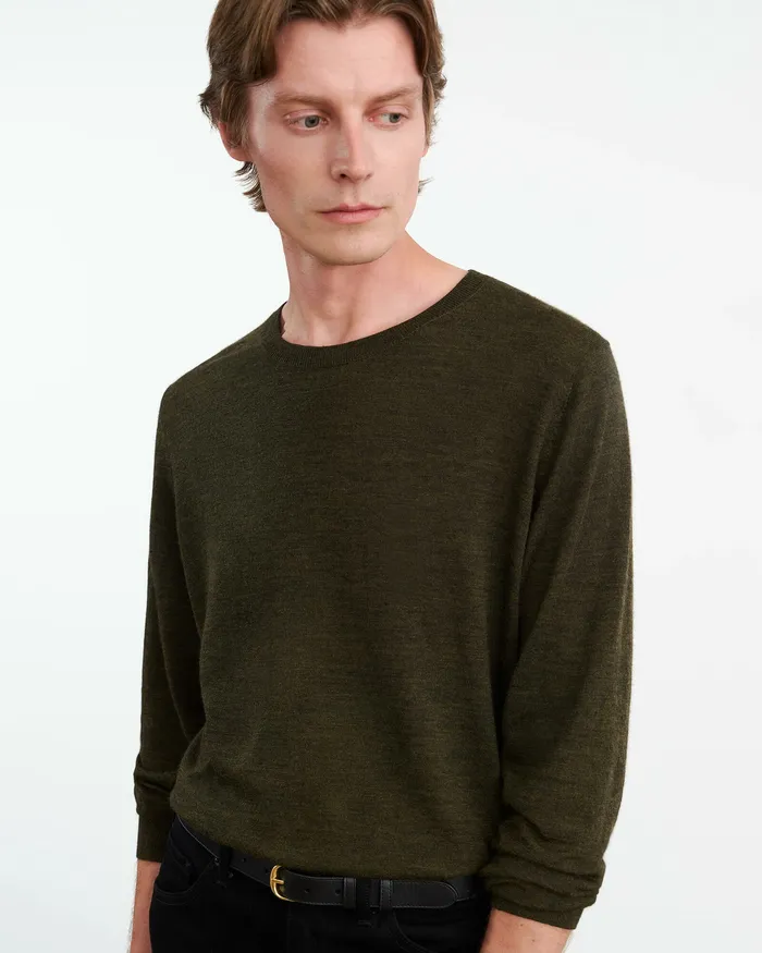 Sweaters Nili Lotan Men DAWSON SWEATER Forest Green