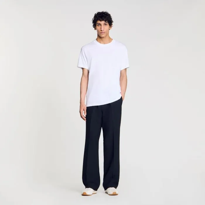 Tshirts and Polos Men SANDRO Cotton Tshirt With Logo Optic White