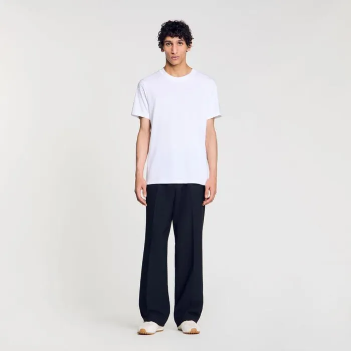 Tshirts and Polos Men SANDRO Cotton Tshirt With Logo Optic White