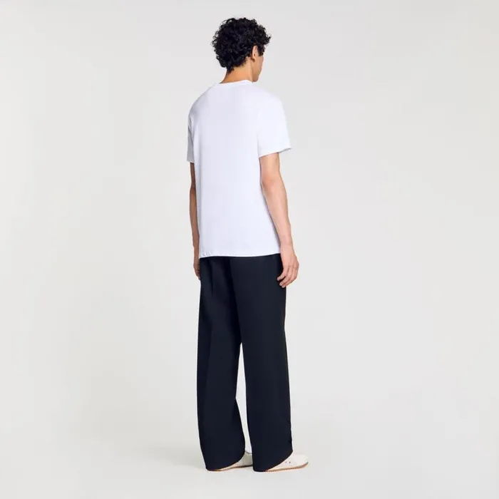 Tshirts and Polos Men SANDRO Cotton Tshirt With Logo Optic White